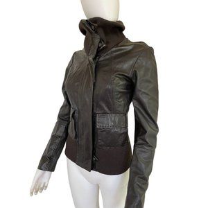 NWT New June Womens Leather Motorcycle Jacket Black Size S